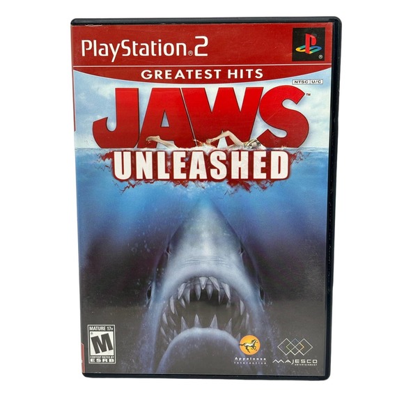 Jaws Unleashed Game for Sony Playstation 2 PS2Good ConditionCIB